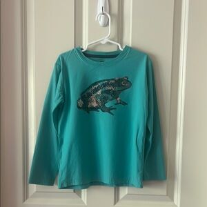 Tea Collection Aqua Frog Graphic Long Sleeve Tee